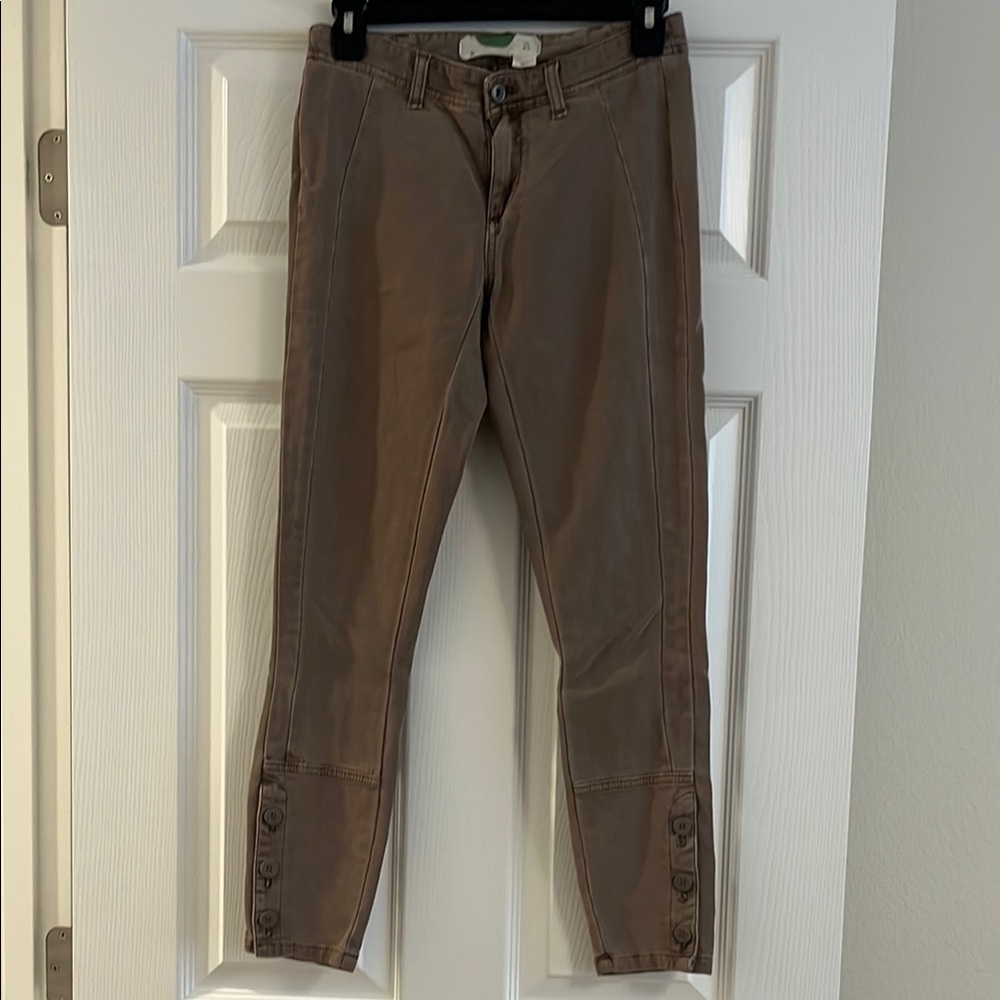 Anthropologie Brown Corduroy Skinny Jeans Size 25